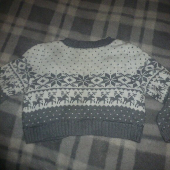 Decree Knit Button Cardigan Sweater -Deer Reindeer Snowflake Winter theme Sz XXL - Picture 6 of 12